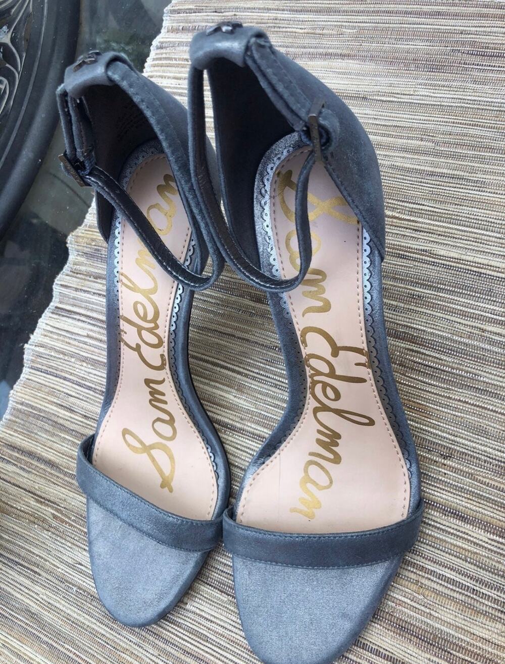 Sam Edelman Pewter Patti heeled sandals  sz 8.5 NWT